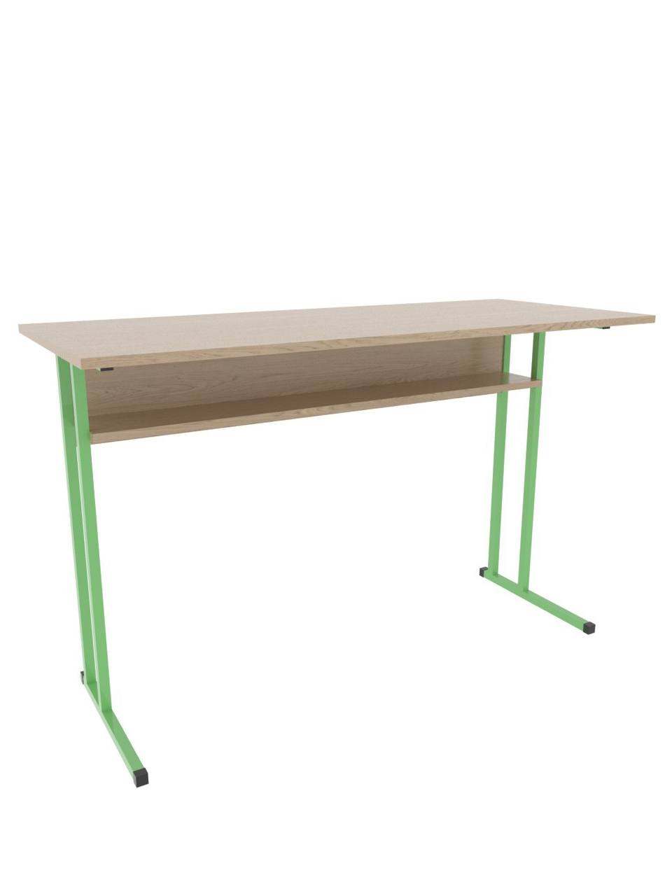 Стіл учнівський 2-місний з полицею, на квадратній трубі. РІВНЕНСЬКЕ НВП УТОГ. Ростова група №6